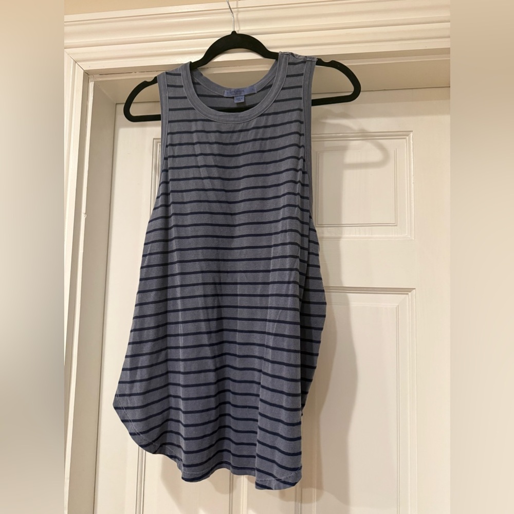 Stateside Blue Striped Shift Tank w/ Open Sides Size Large
